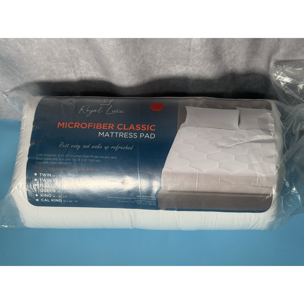 ROYAL LUXE Microfiber Classic Mattress Pad, Queen, 60" x 80" +12